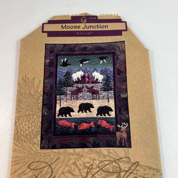 Moose Junction Quilt Applique Pattern Pine Needles Designs 31.5" x 40" UNCUT - Picture 2 of 8